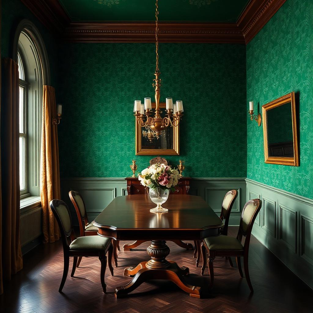 Emerald Damask Dining
