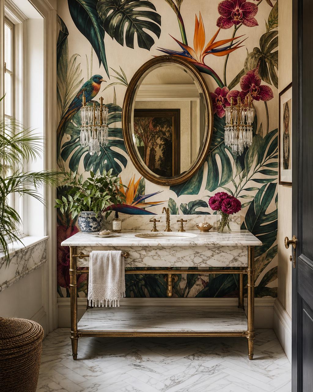 Tropical Powder Room